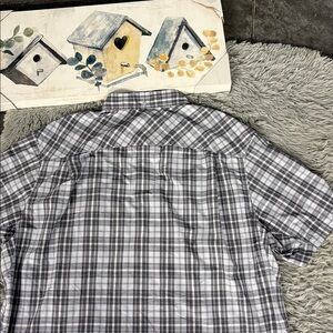 Alaskan Hardgear by Duluth Trading Men's Gray Plaid Button Down Shirt XL Vented